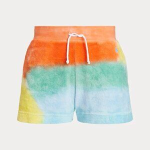 Women Polo Ralph Lauren Tie-Dye Drawstring Terry Swim Beach Board Shorts L XS